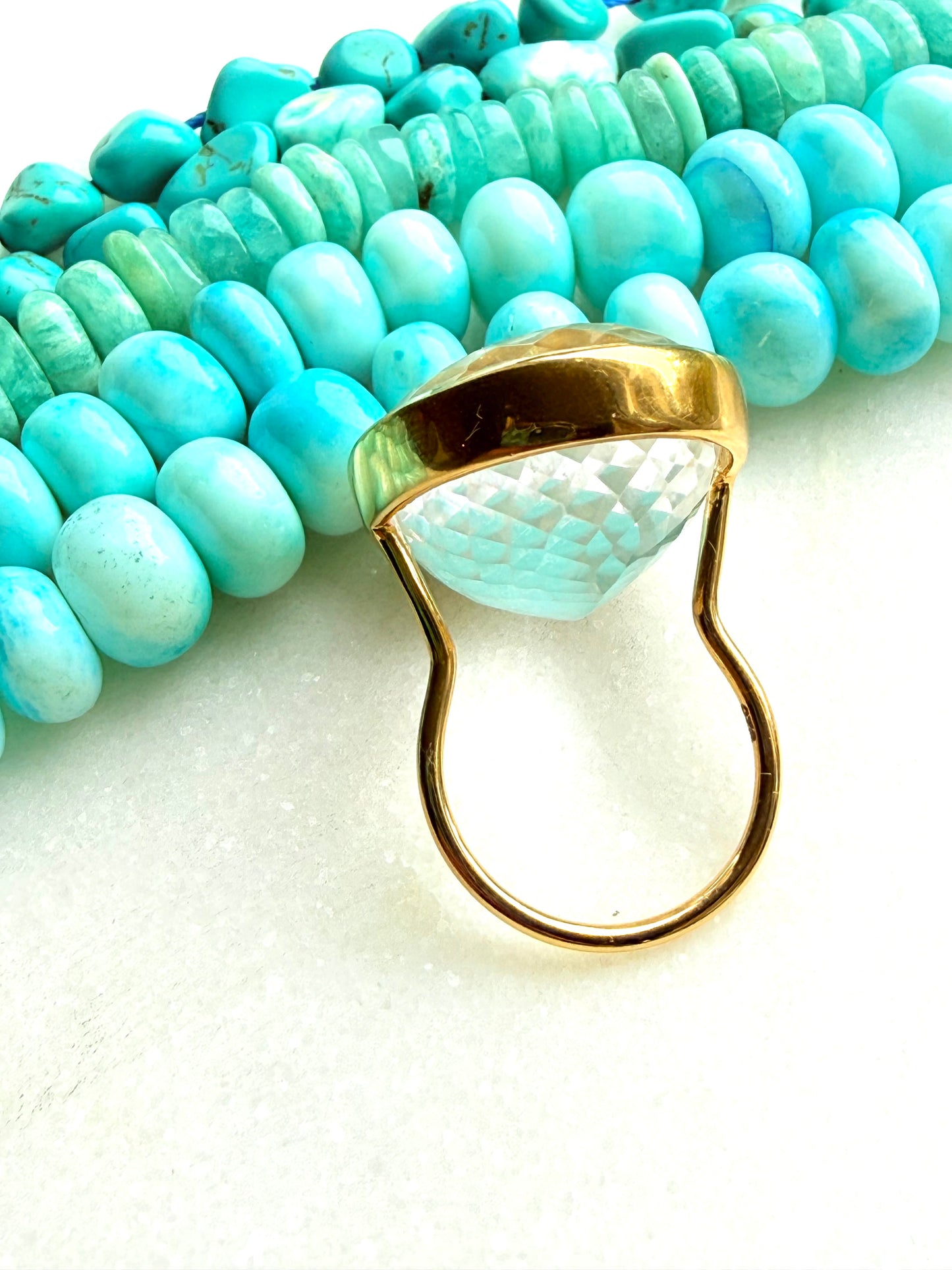 Candy Gem: Clear Crystal Quartz Cocktail Ring