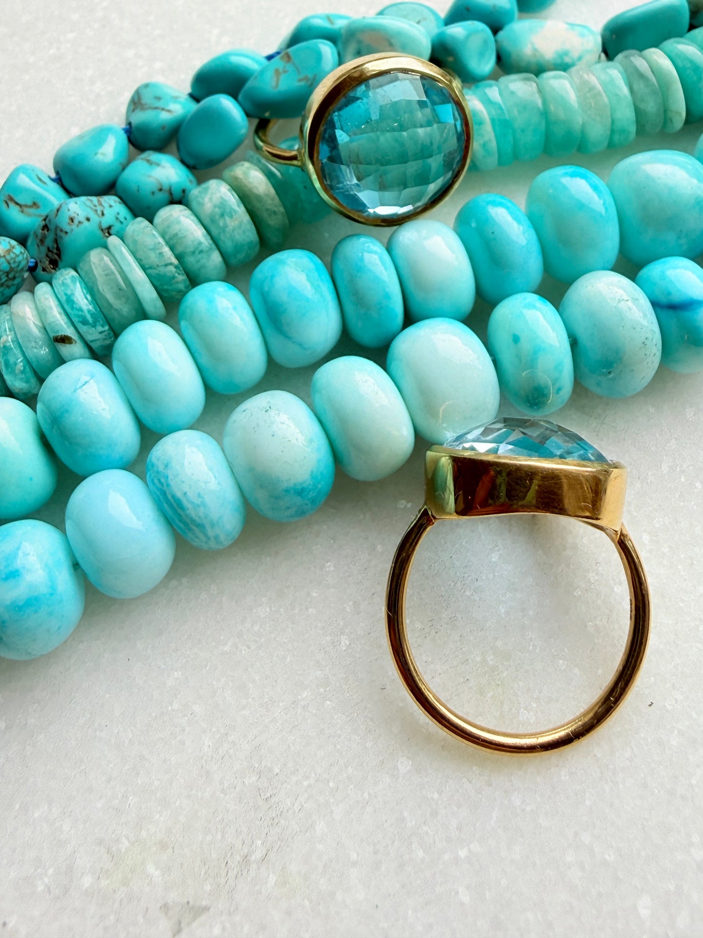 Candy Gem: Swiss Blue Topaz Cocktail Ring (round)