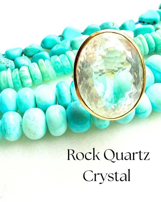 Candy Gem: Clear Crystal Quartz Cocktail Ring