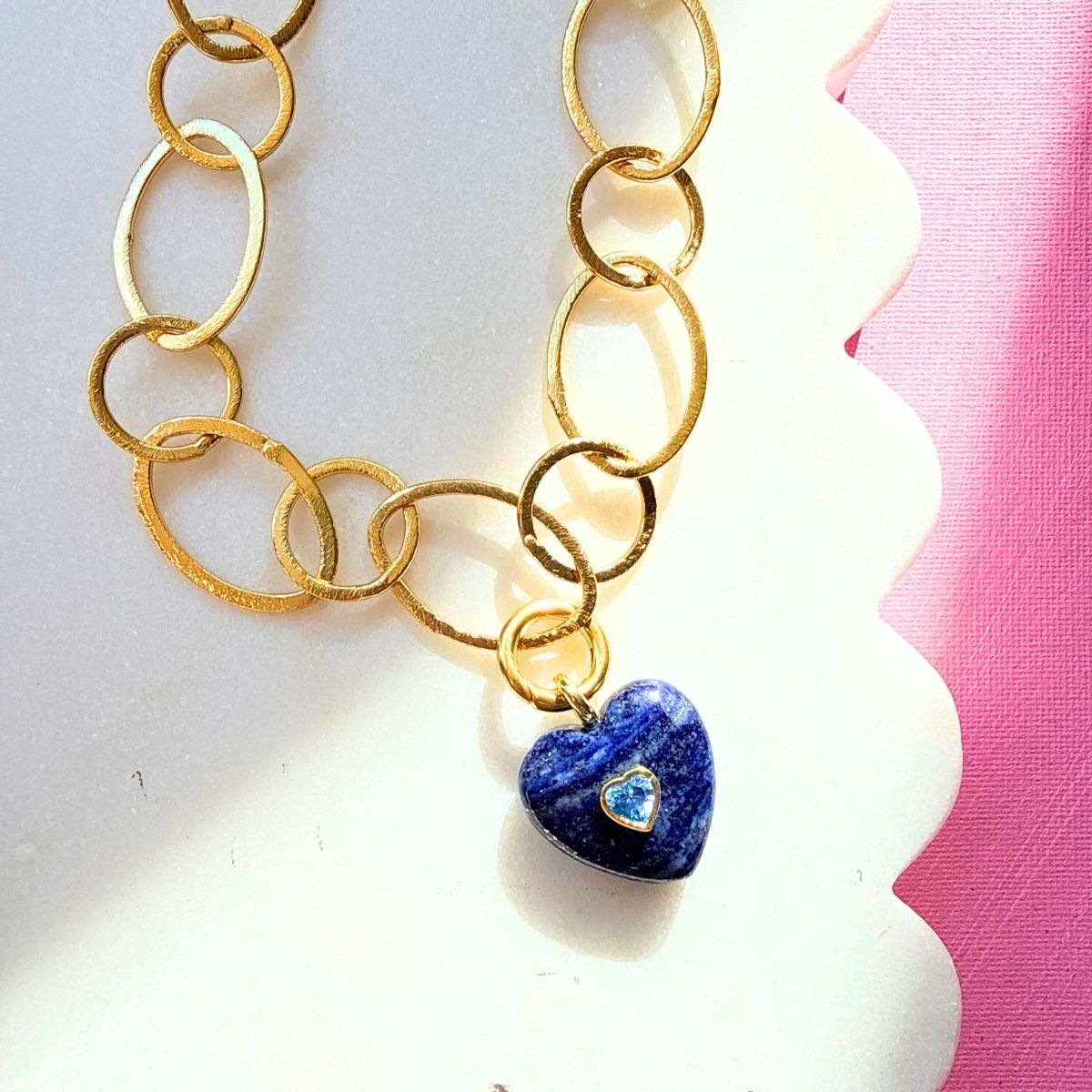 Hearts Alive (amethyst or lapis lazuli): Pendants & Chain