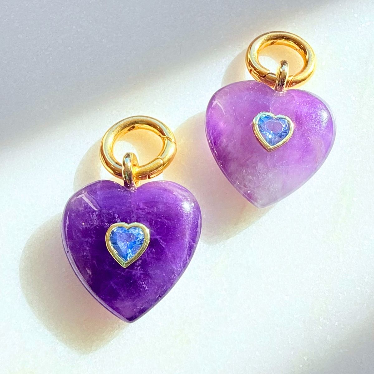 Hearts Alive (amethyst or lapis lazuli): Pendants & Chain