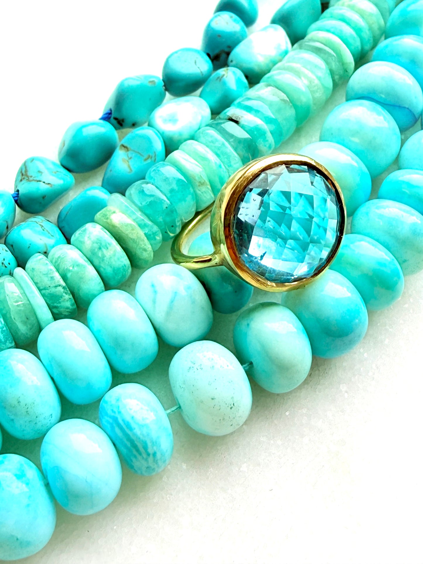 Candy Gem: Swiss Blue Topaz Cocktail Ring (round)
