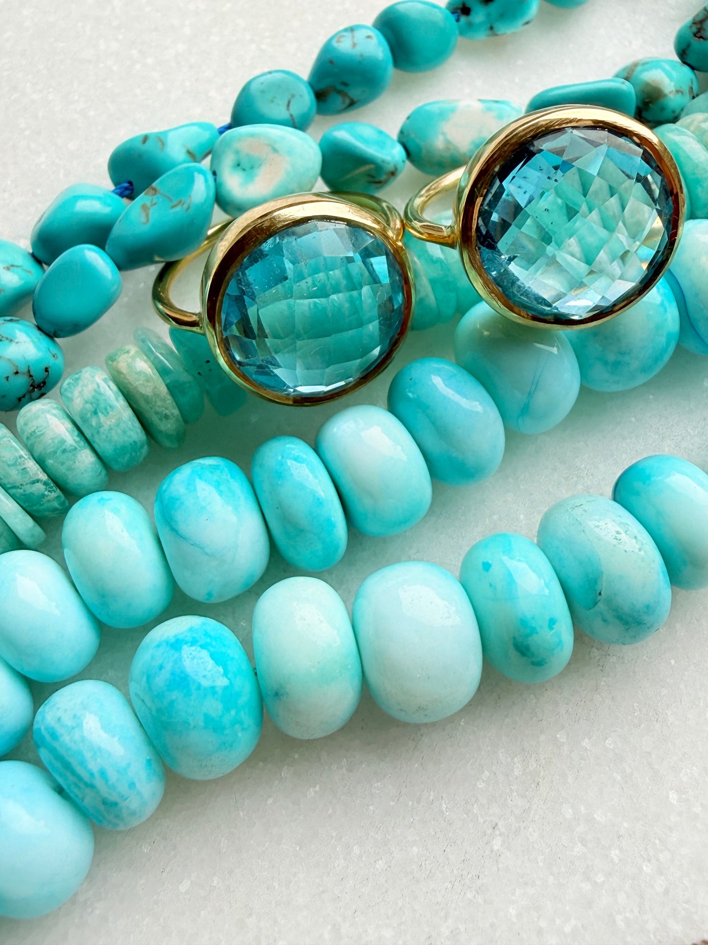 Candy Gem: Swiss Blue Topaz Cocktail Ring (round)