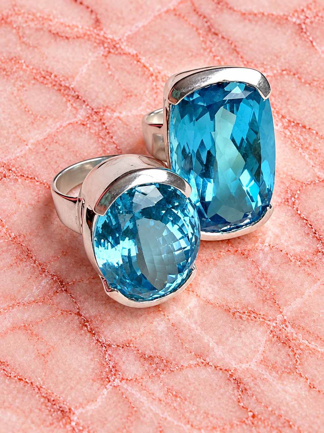 Blue Topaz Oval Cocktail Ring