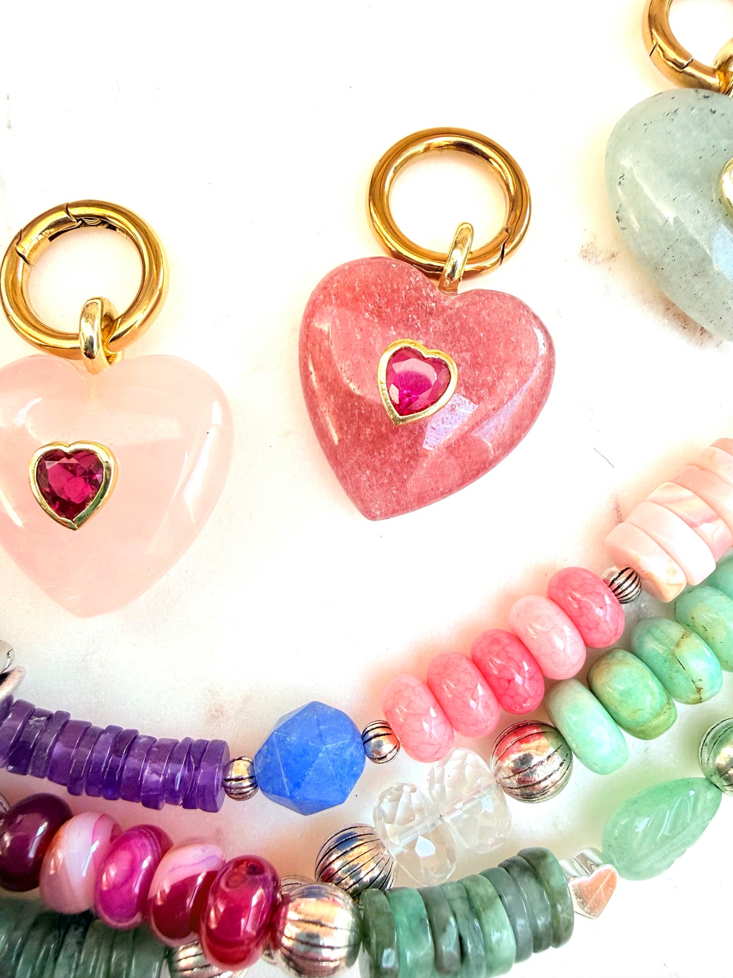 Hearts Alive (amethyst or lapis lazuli): Pendants & Chain