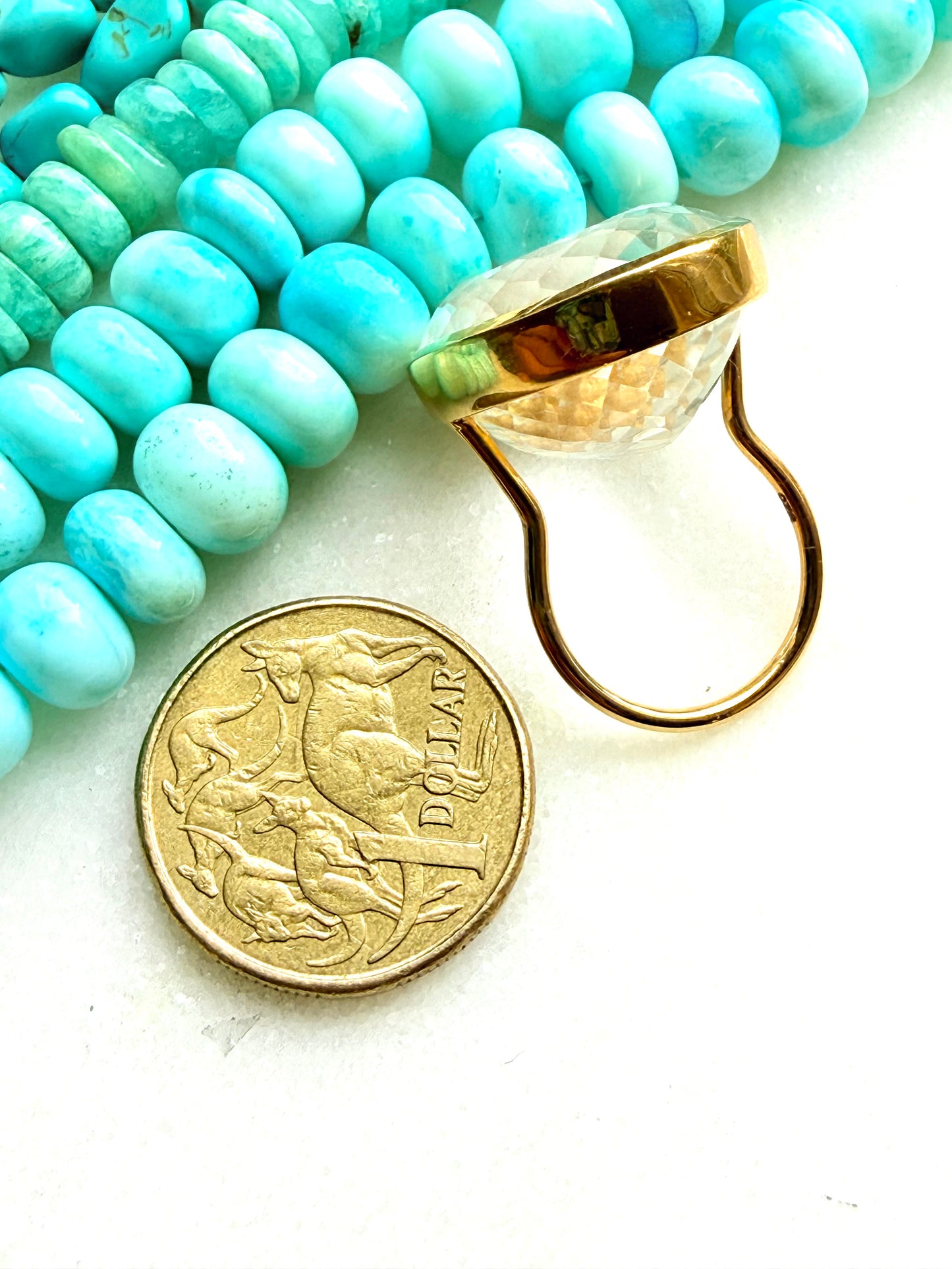 Candy Gem: Clear Crystal Quartz Cocktail Ring