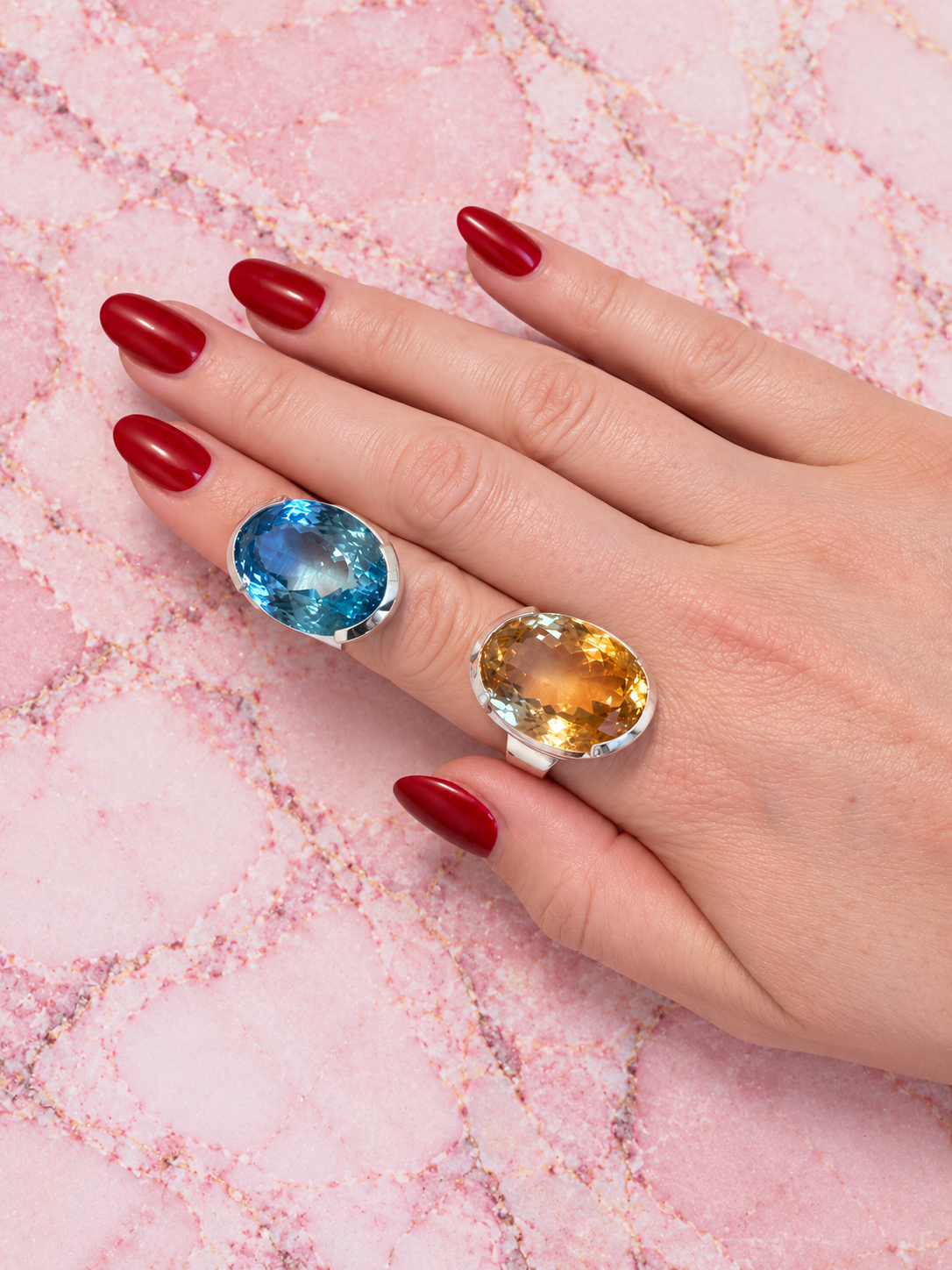 Blue Topaz Oval Cocktail Ring