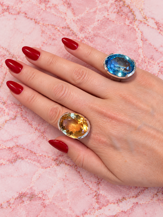 Citrine Oval Cocktail Ring