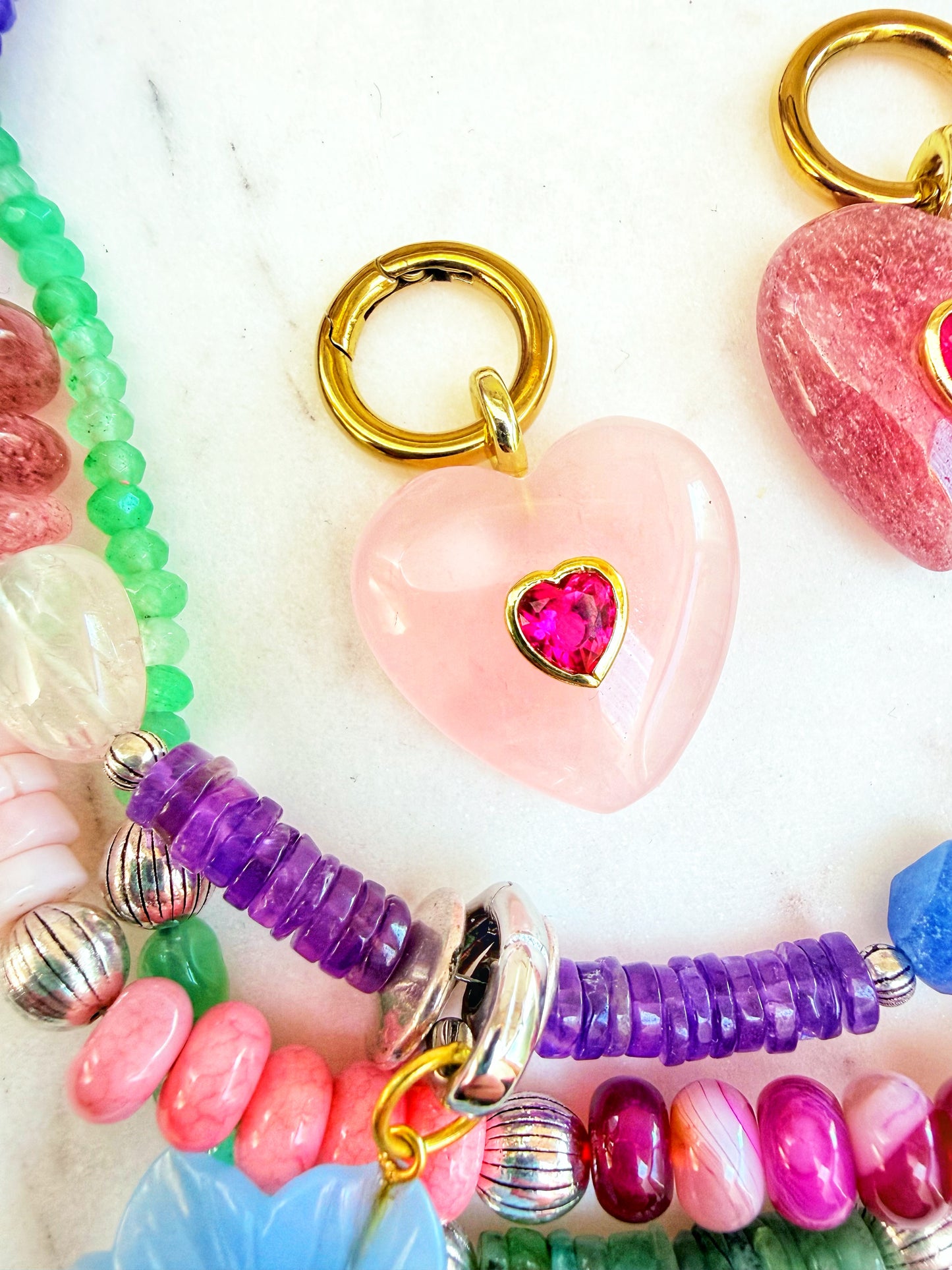 Hearts Alive (amethyst or lapis lazuli): Pendants & Chain