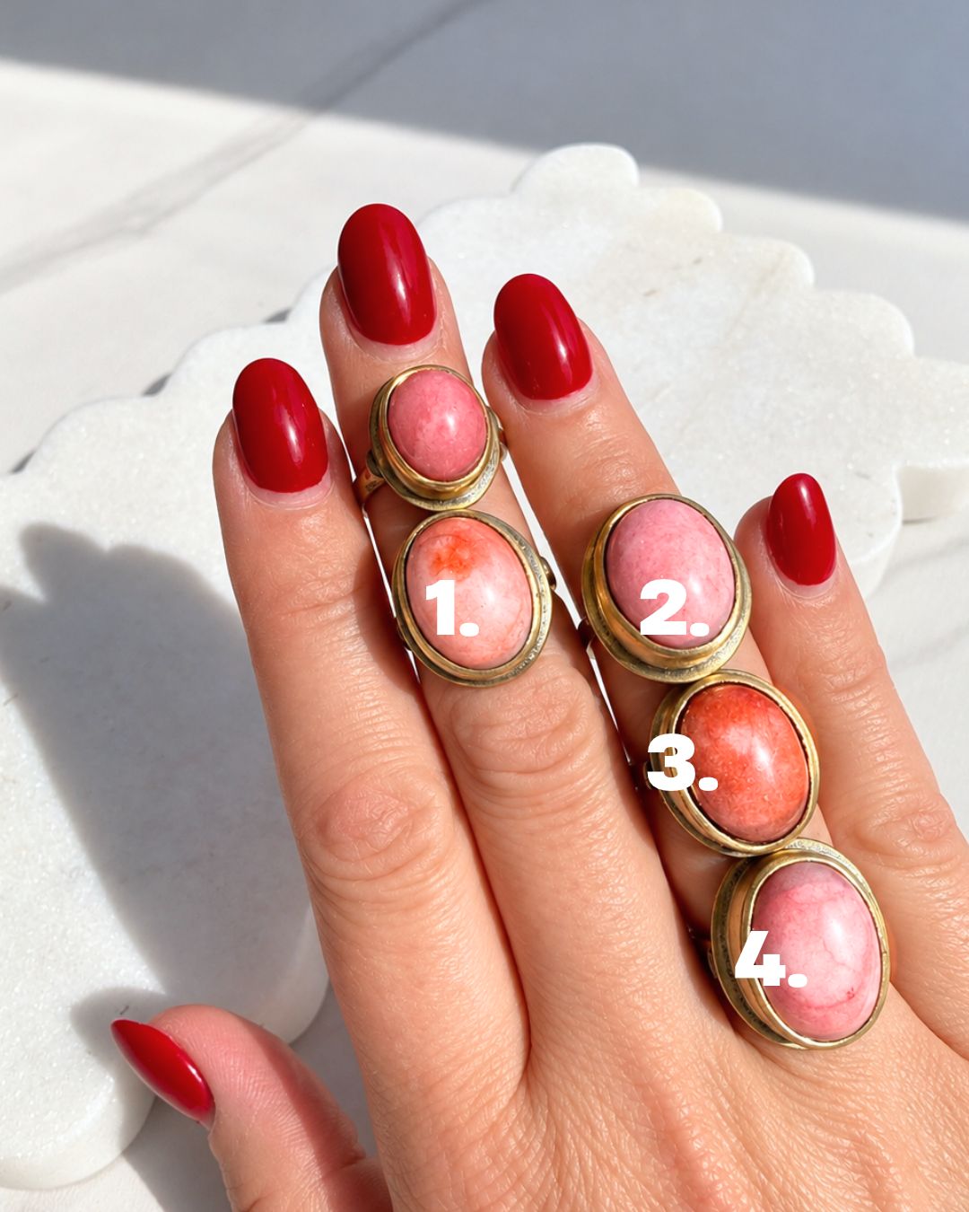 Jaipur Soul: Handmade Rhodochrosite 1- 4