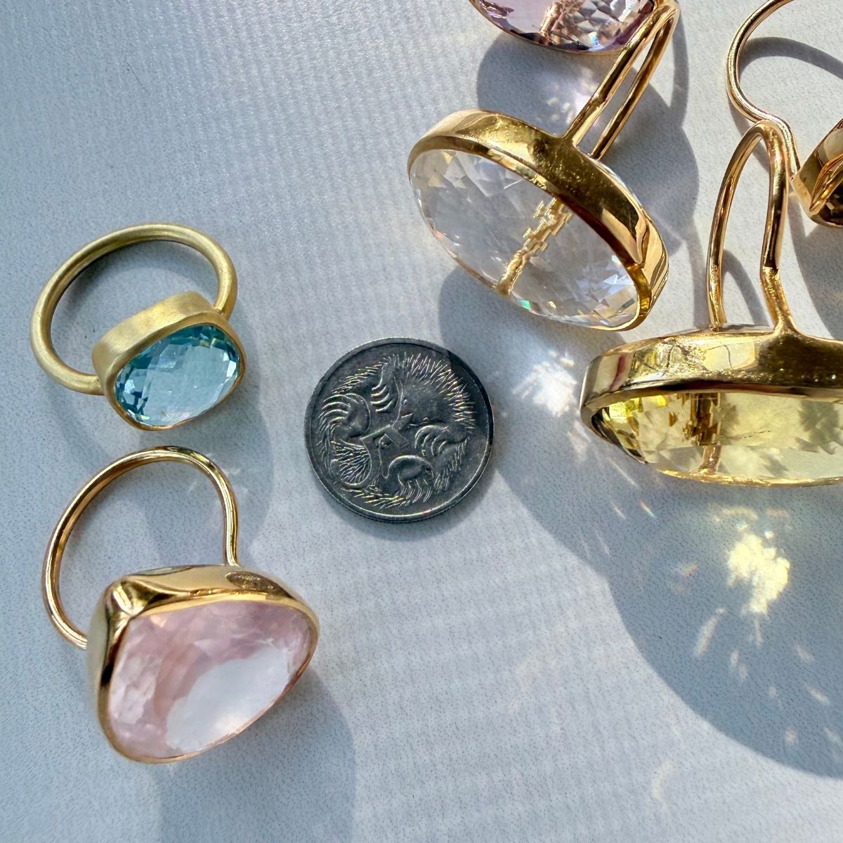 Candy Gem: Swiss Blue Topaz Cocktail Ring (square)
