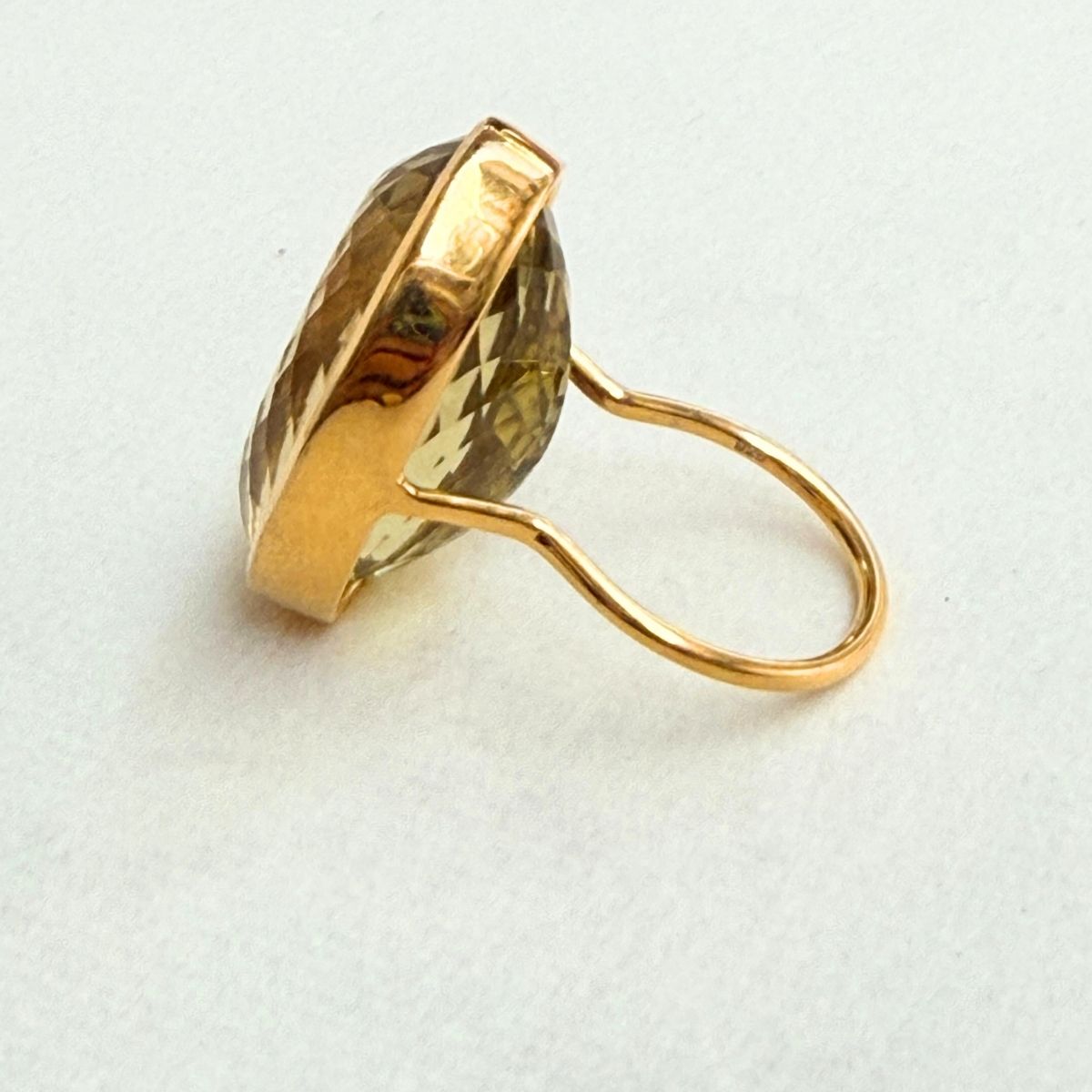 Candy Gem: Lemon Topaz Quartz Cocktail Ring (teardrop)