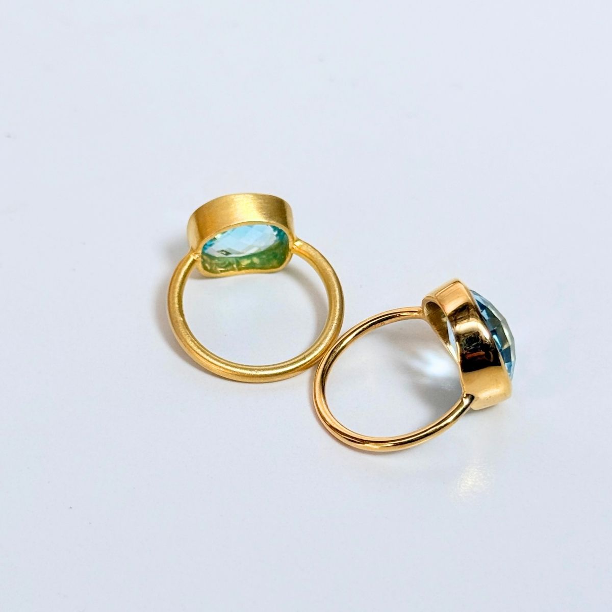 Candy Gem: Swiss Blue Topaz Cocktail Ring (square)