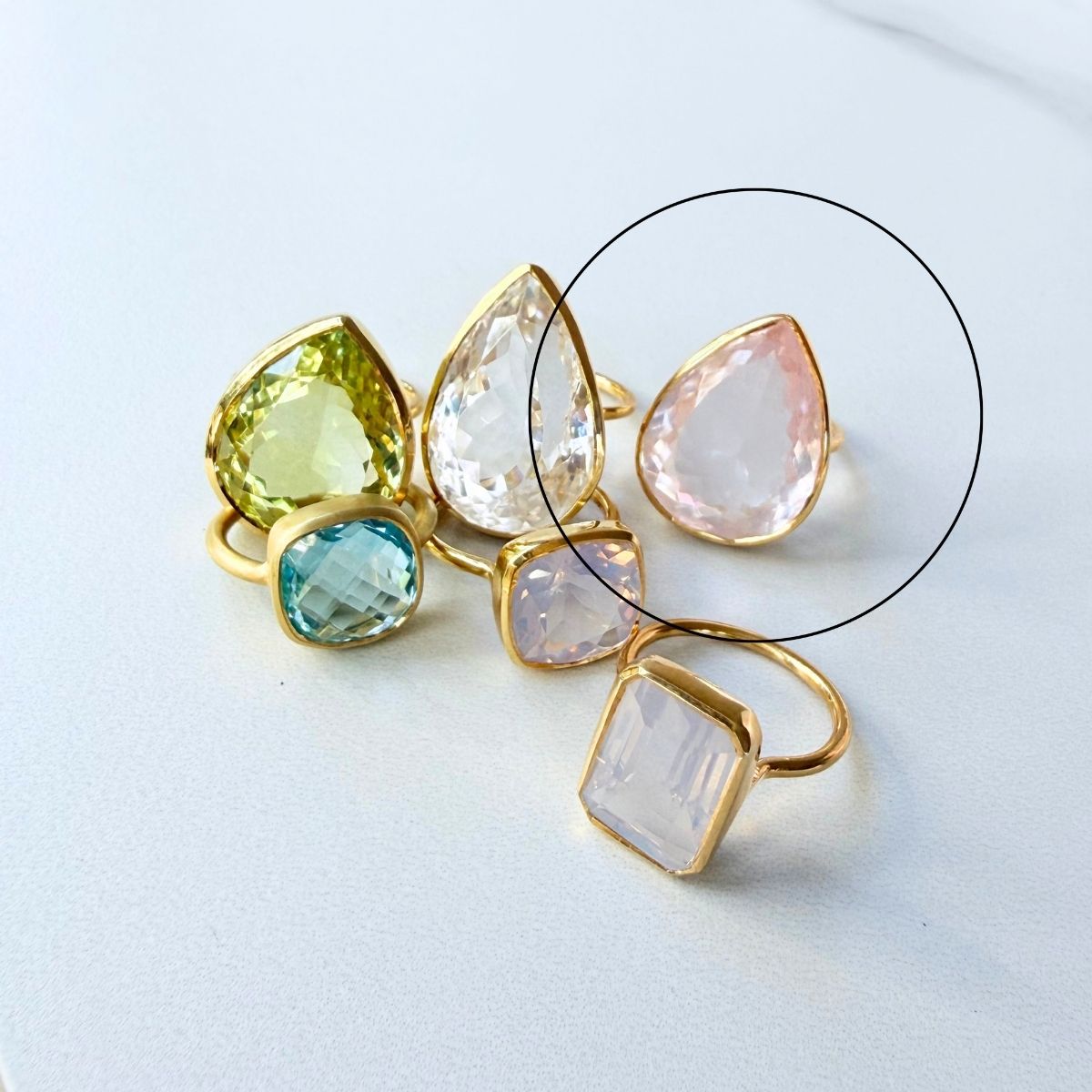Candy Gem: Rose Quartz Cocktail Ring