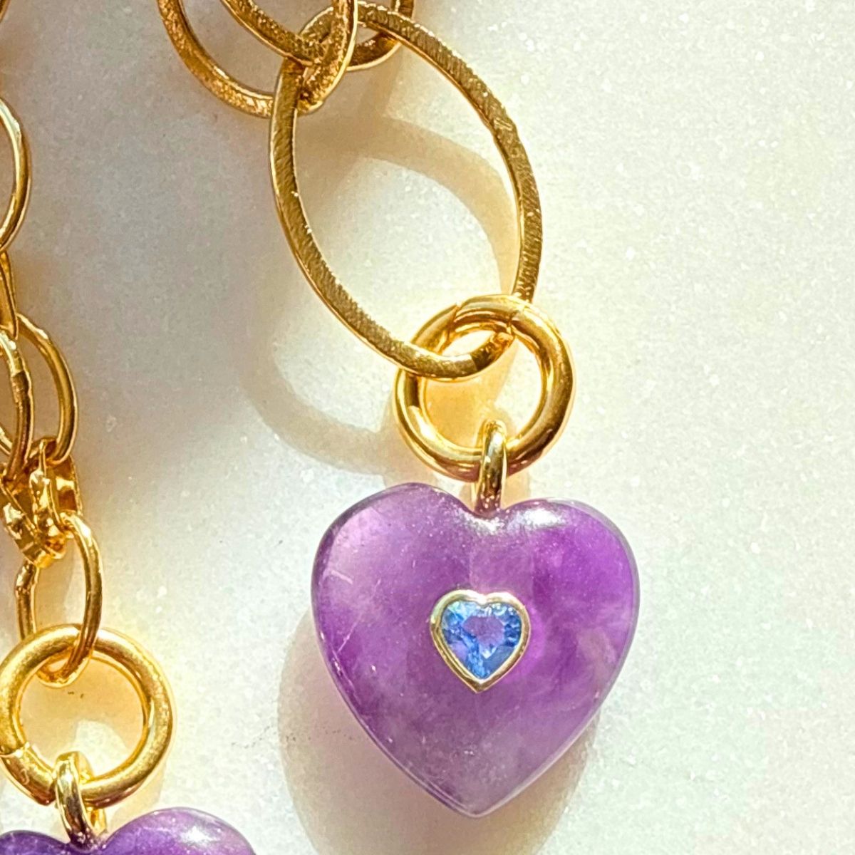 Hearts Alive (amethyst or lapis lazuli): Pendants & Chain
