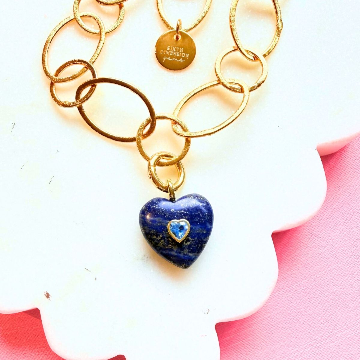 Hearts Alive (amethyst or lapis lazuli): Pendants & Chain