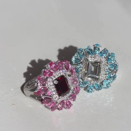 Out Of This World- Garnet/ Pink Topaz Ring